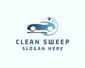 Pressure Washer Car Cleaning logo design