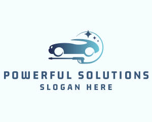 Pressure Washer Car Cleaning logo design