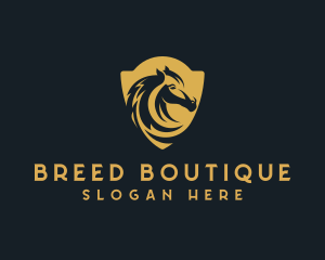 Stallion Shield Horse logo design