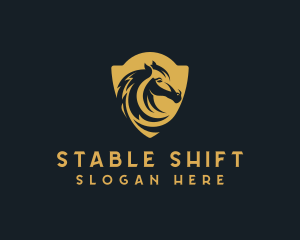 Stallion Shield Horse logo design