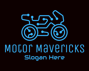 Blue Motorcycle Circuit logo design