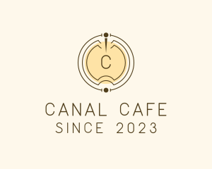 Retro Clock Cafe logo design