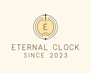 Retro Clock Cafe logo design