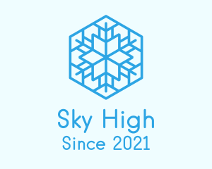 Blue Outline Snowflake  logo