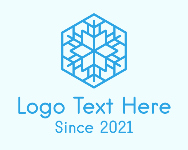 Blue Outline Snowflake  logo