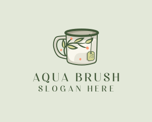 Green Herbal Tea Mug  logo design