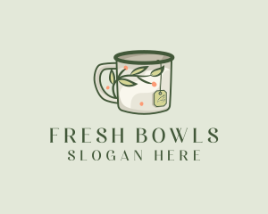 Green Herbal Tea Mug  logo design