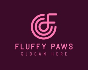 Pink Letter F logo design