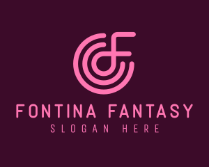 Pink Letter F logo design