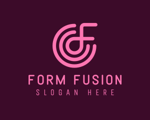 Pink Letter F logo design