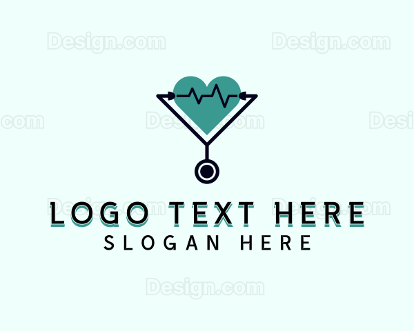 Heart Stethoscope Health Logo