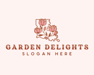 Louisiana Flower Magnolia logo design