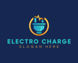 Plug Electric Voltage logo design