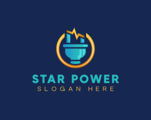 Plug Electric Voltage logo design