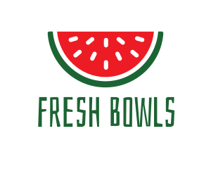 Watermelon Fruit Slice logo design