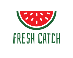 Watermelon Fruit Slice logo design