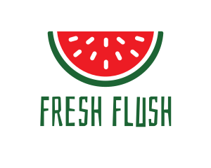 Watermelon Fruit Slice logo design