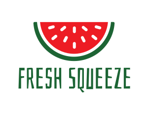 Watermelon Fruit Slice logo design