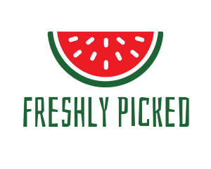 Watermelon Fruit Slice logo design