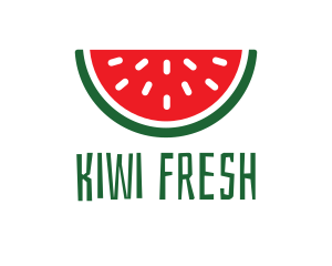 Watermelon Fruit Slice logo design