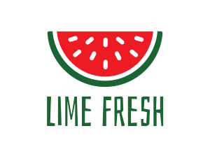 Watermelon Fruit Slice logo design