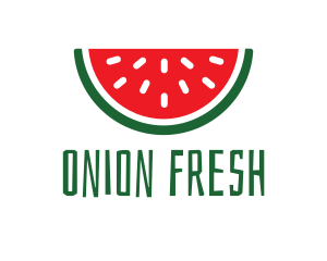 Watermelon Fruit Slice logo design