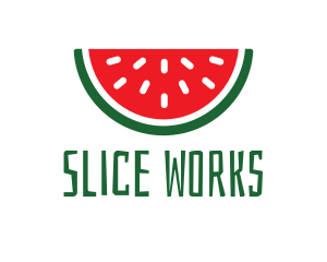 Watermelon Fruit Slice logo design