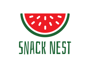 Watermelon Fruit Slice logo design