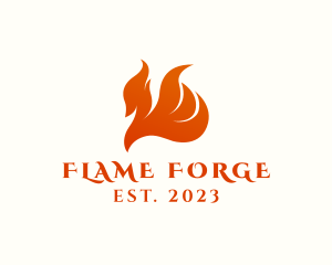 Gradient Flaming Phoenix  logo design