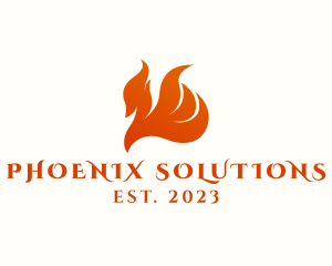 Gradient Flaming Phoenix  logo design