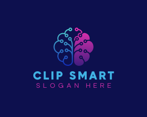 Tech Brain Circuit logo design