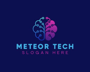 Tech Brain Circuit logo design