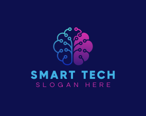 Tech Brain Circuit logo design
