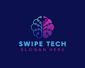 Tech Brain Circuit logo design