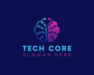 Tech Brain Circuit logo design