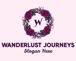 Wedding Floral Wreath Lettermark  Logo