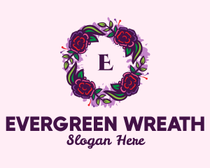 Wedding Floral Wreath Lettermark  logo design