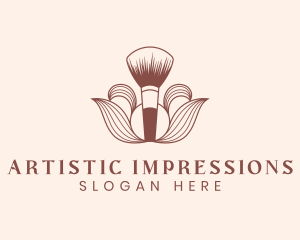 Cosmetics Makeup Brush  logo design