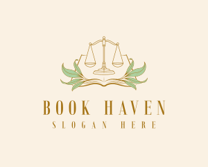 Justice Scale Book logo design