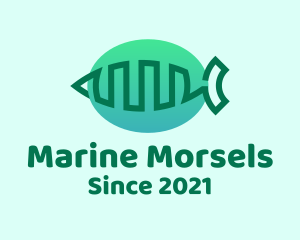 Minimalist Marine Fish logo design