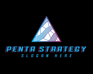 Cyber Pyramid Triangle logo design