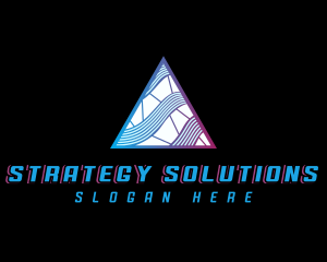 Cyber Pyramid Triangle logo design