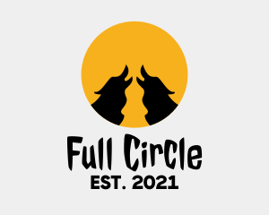 Full Moon Wolf logo design