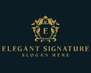 Elegant Crown Shield logo design