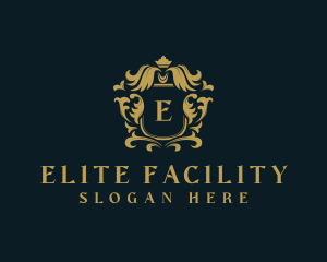 Elegant Crown Shield logo design