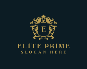 Elegant Crown Shield logo design