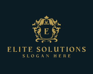 Elegant Crown Shield logo design