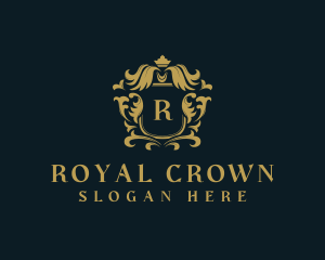 Elegant Crown Shield logo design