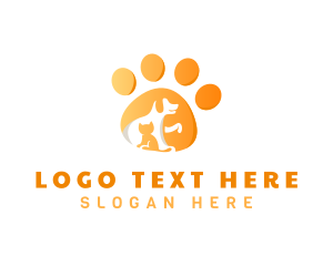 Veterinarian Cat Dog Paw logo