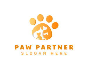 Veterinarian Cat Dog Paw logo design